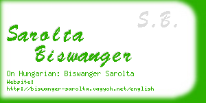 sarolta biswanger business card